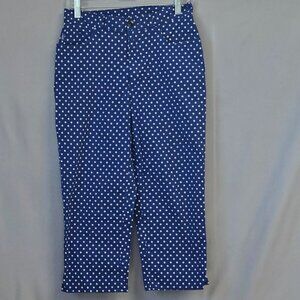 Lauren Jeans Co Ralph Lauren Blue Polka Dot Cropped Capri